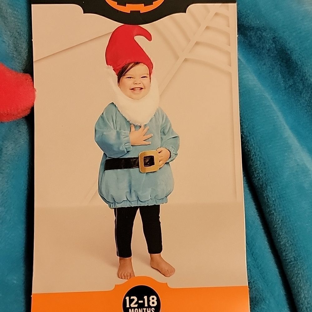 INFANT GNOME COSTUME, 3-PIECE, SIZE 12-18 MONTHS - NEW WITH TAGS!